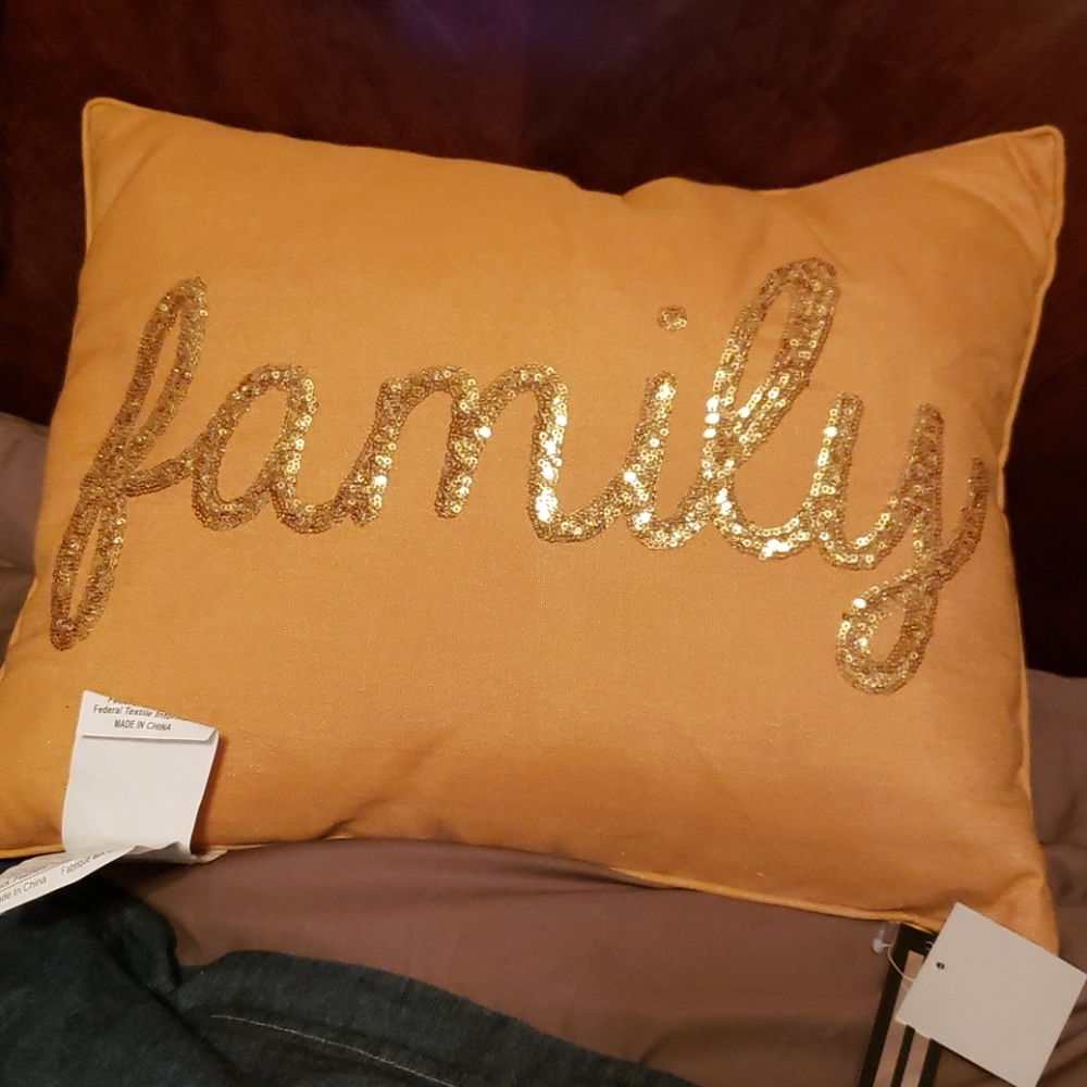 Accent pillow family,  new with tags 14 x 18